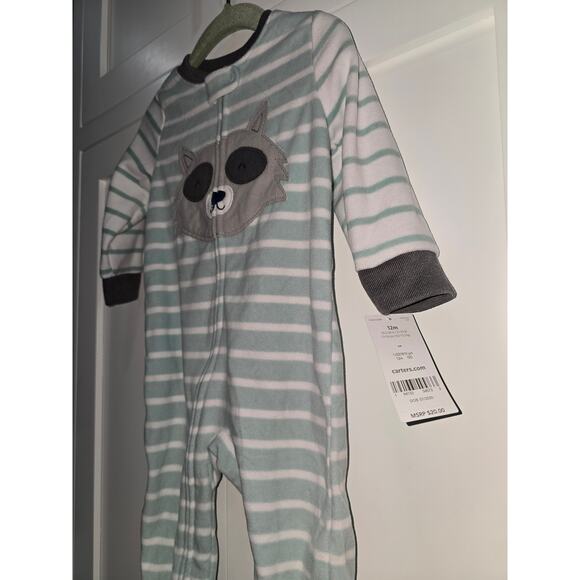 NWT Carter’s Footed Raccoon PJ - 12 Months - Picture 5 of 9